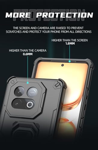 Image of Lustree Shockproof Back Cover with 360 Metal Ring-Holder - Compatible with iQOO 15 (Black)