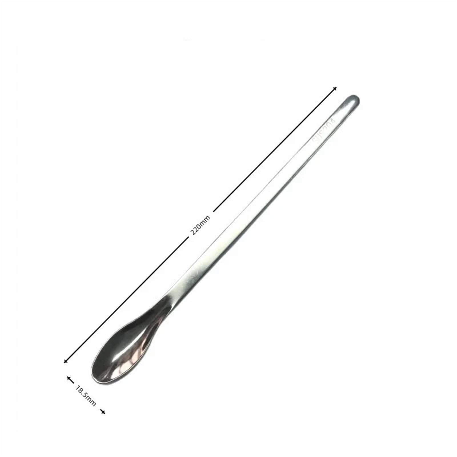 apparecchi per laboratorio Cucchiaio in acciaio inossidabile con testa singola, spatola for reagenti, cucchiaio for pesare, 160-220 mm, strumenti da laboratorio, 10 pezzi(Length 220 mm)