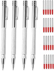 4PCS Tungsten Carbide Scriber with Magnet, Scribe Tool, Etching Magnet Tool, with Extra 20 Replacement Marking Tip, Metal Engraving Pen for Glass, Jade, Hardened Steel, Ceramics, Metal Sheet.