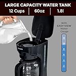 Mueller 12-Cup Drip Coffee Maker - Borosilicate Carafe, Auto-Off, Reusable Filter, Anti-Drip, Keep-Warm Function, Clear Water Level Window Coffee Machine, Kitchen Essentials & Accessories - Image 3