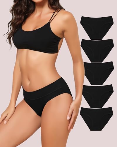 Womens Underwear Breathable Stretch Cotton Cheeky Bikini Panties for Women