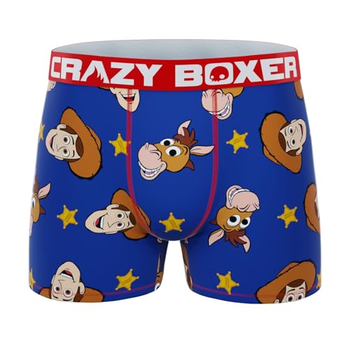 CRAZYBOXER Men's Underwear Pixar Toy Story Cowboy Non-slip waistband Soft Boxer Brief Distortion-free (Creative Packaging)