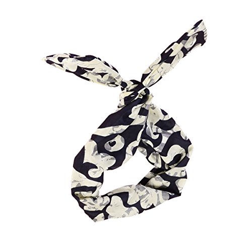 Frcolor 5Pcs Wired Hair Tie Twist Bow Headband Scarf Wrap Hair Accessory Hairband #TOP5