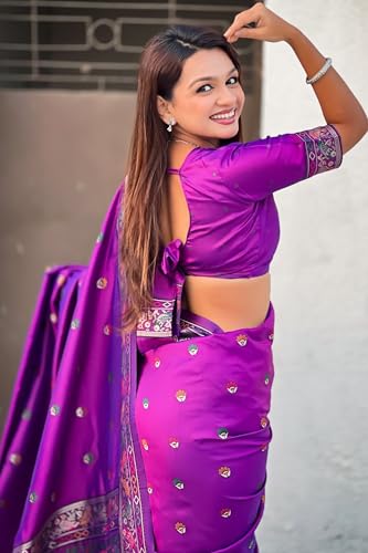 Image of SGF11 Women's Kanjivaram Pure Soft Silk Saree With Unstitched Blouse Piece