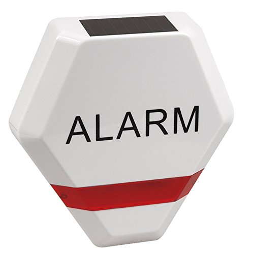 DC3200 Alarmanlagen-Attrappe mit blinkende LED-Leuchte Blinklicht Solarpanel Kameras (Weiß)