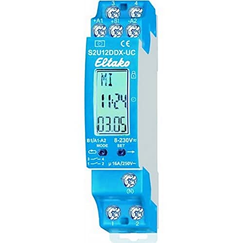 Horloge programmable Eltako S2U12DDX-UC interrupteur horaire digital rail DIN