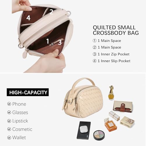 Woven Crossbody Bag for Women | Small Structured Shoulder Purse with Top Handle & Adjustable Strap3