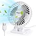 Bigqin Mini Ventilador USB, 3 Velocidades Ventilador Portatil, Angulo Ajustable Ventilador de Mesa, Mini Fan Ventilador Pequeño para Biblioteca, Oficina, Camping, Picnic - Blanco