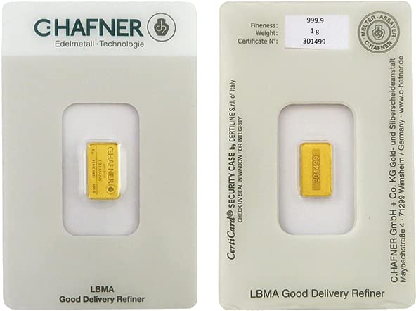 C. Hafner 1 Gramm Goldbarren - 999,9 Feingold - LBMA zertifiziert - im Blister - Neuware
