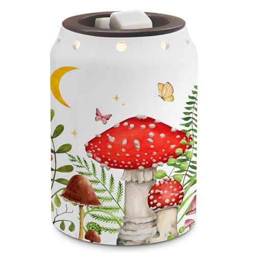 TEDDROP Mushroom Wax Melt Warmer Rustic Farmhouse Mushroom Decor