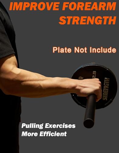 Image of TYB- Train Your Body Wrist Bar, Forearm Strengthener, Wrist Curl Bar, Grip Strength Trainer, Wrist Rotation Exerciser Black (Fits 2 inch plates)