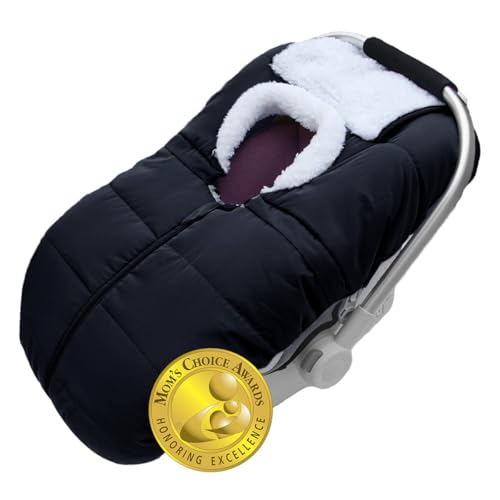 Image of Mom's Choice Awards Winner-TSAYAWA Winter Baby Infant Car Seat Cover-Keep Babies Warm Carseat Bunting Bag/Blanket for Newborn-Cold Weather Insulated Windproof Carrier Canopy for Travel (Black)