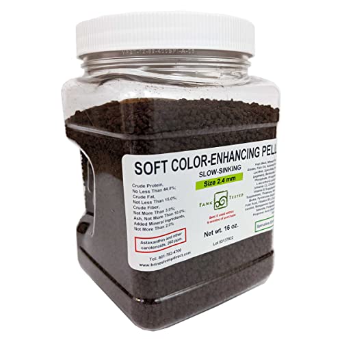 Brine Shrimp Direct Soft Moist Color-Enhancing Sinking Pellet 2.4mm, 16 oz. for Fish & Axolotl