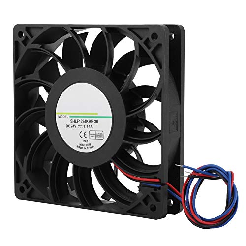 Rankomu Ventilador de refrigeración CC 24 V 1,14 A 12 cm, ventilador de refrigeración inversor, enfriador de disipación de calor rápida para servidores y electrónica, 24 V
