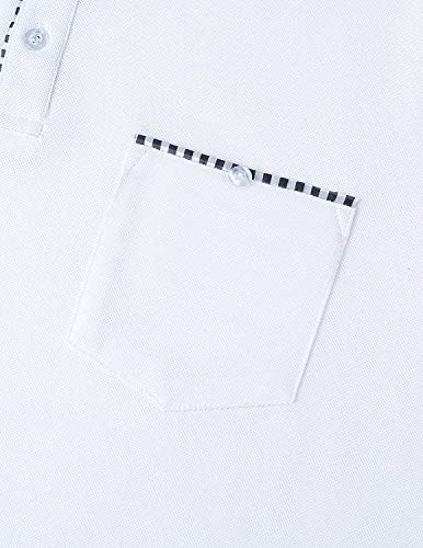 Image of GHYUGR Men's Polo Shirts Short Sleeve Slim Fit Polo Casual Plaid Splice T-Shirts