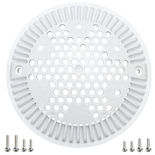 WG1048E White Pool Main Drain Cover Replacement Compatible with WG1048E for Suction and Dual Outlet Cover Replacement for Pools