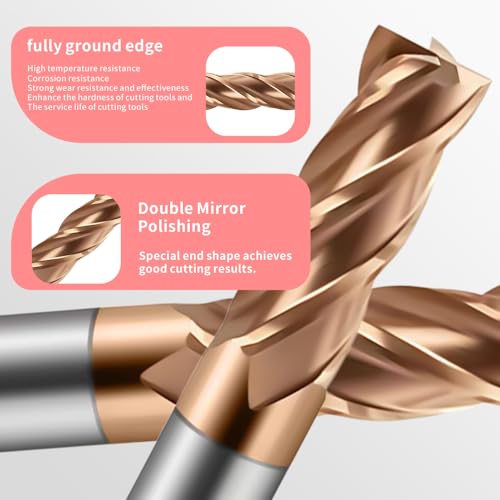 Image of Carbide Square End Mills-4 Flute HRC65 TiSiN Coated,for Milling Alloy Steels, Hardened Steel, Metal etc.1 Pcs D3x50mm