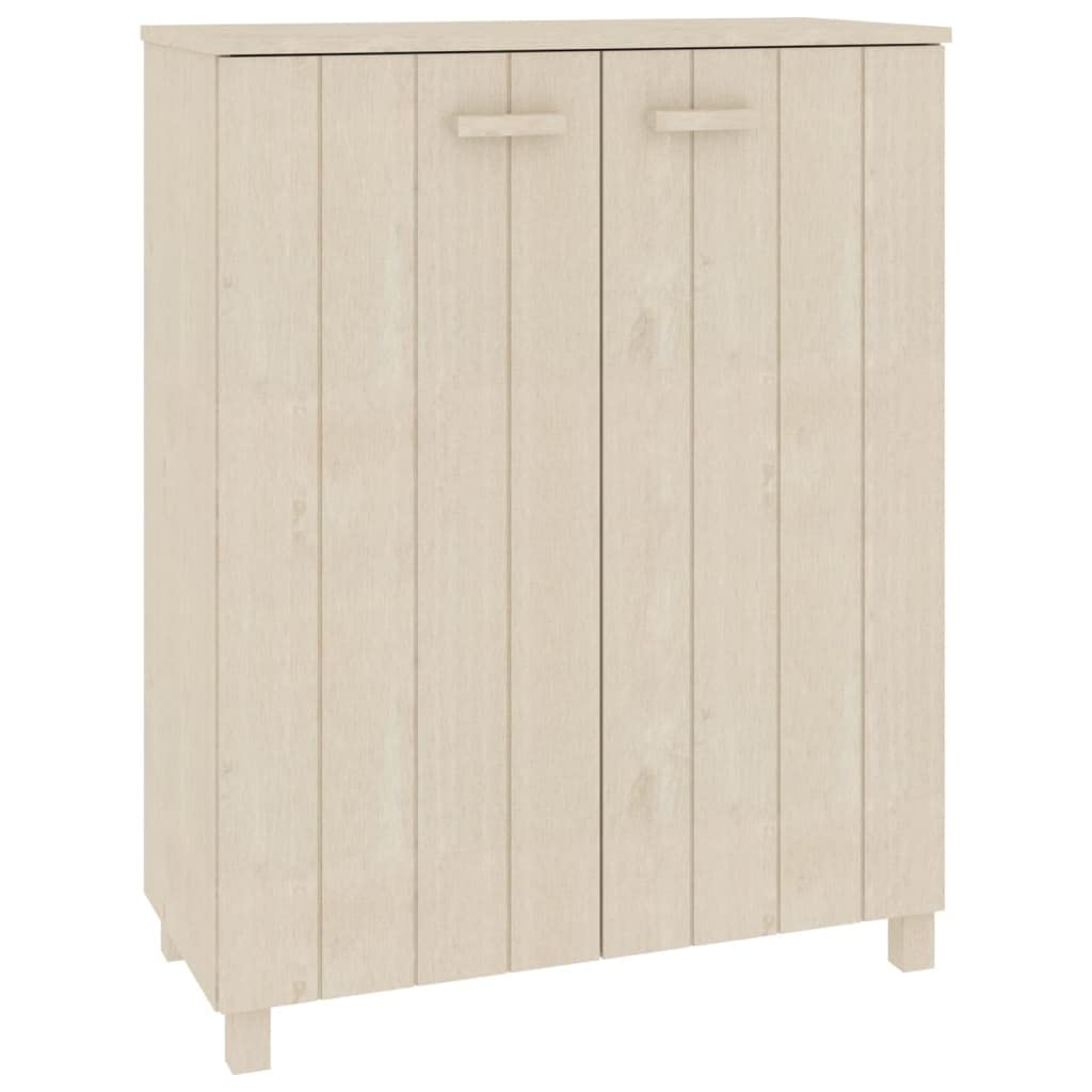Szafka na buty Hamar miodowo-brązowa 85 x 40 x 108 cm, lite drewno sosnowe, 3 półki, wytrzymały organizer na buty przy wejściu, wysokie rozwiązanie do przechowywania