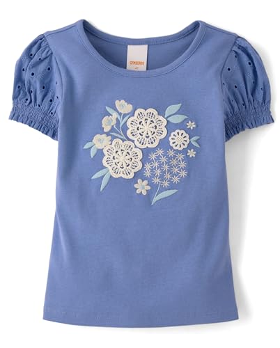Image of Gymboree Girls' and Toddler Puff Sleeve Embroidered T-Shirt