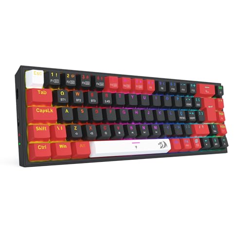 TECLADO MECANICO GAMER REDRAGON CASTOR PRO RGB PRETO E VERMELHO SWITCH MARROM