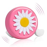 Flintronic Kids Bicycle Bell with Loud Crisp Clear Sound, Road and Mountain Bike Accessory, Aluminum Warning Bell for Scooter, Tricycles - Flower Design (Pink, White)