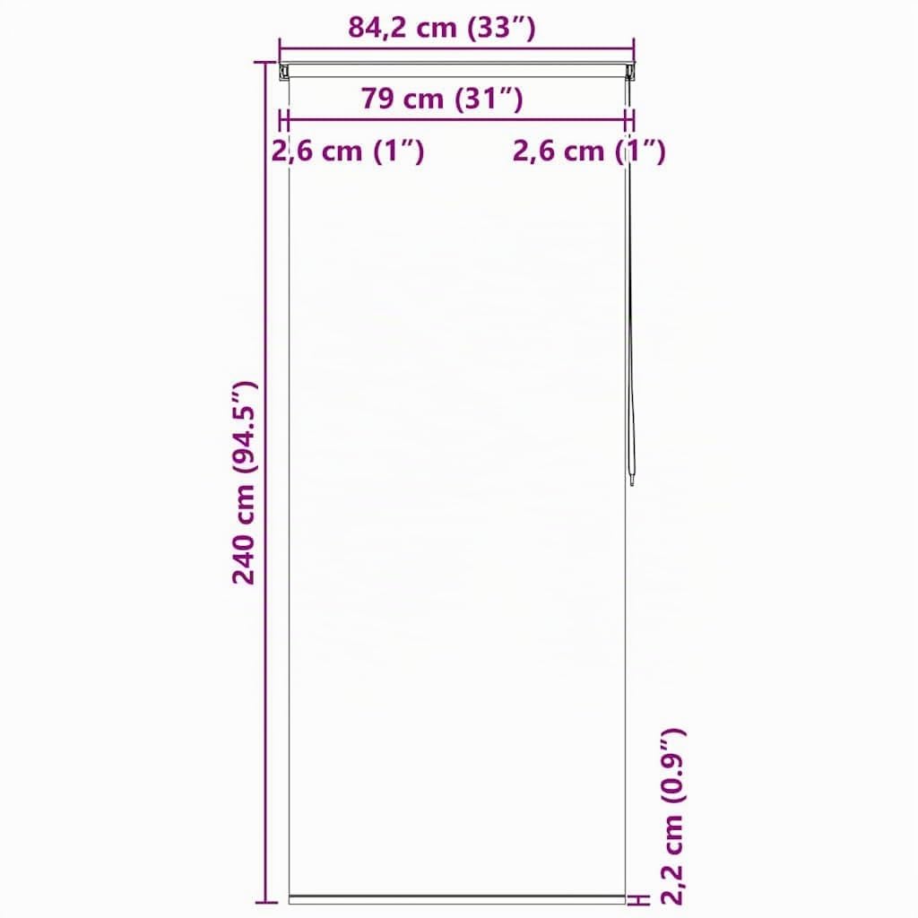 vidaXL Store Roulant de Douche 80x240 cm Blanc