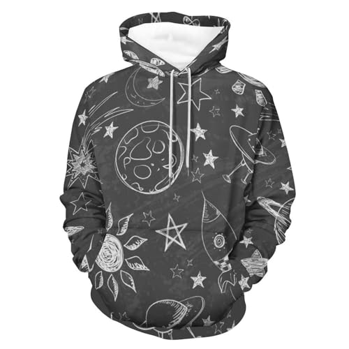 Hoodie galaxie cosmique imprimé nébuleuse 3D sweat à capuche avec cordon de serrage taille S