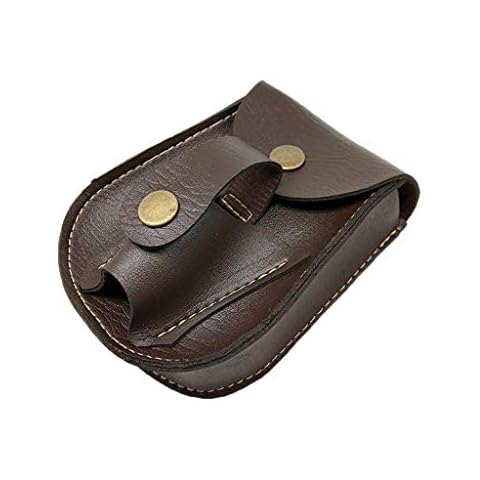 VIccoo Fanny Pack Handmade Leather 2 In 1 Hunting Slingshot Catapult Steel Balls Bearings Bag Pouch Case Holder - Brown Cover