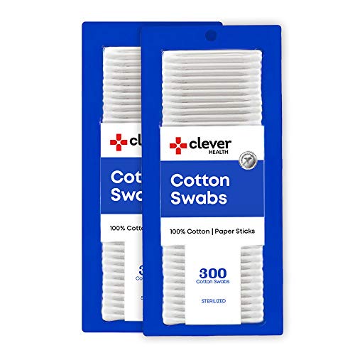 image for Clever Cotton Swabs 600 count, 100% cotton |Hypoallergenic | Paper Sti