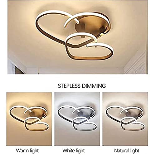 Plafonnier LED moderne salon variable avec télécommande design cœur chambre 65x50cm