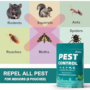 Pest Control Pouches, Rodent Repellent, Indoor Mice Repellent, Repel Mice,Mouse,Rats,Ant,Roach,Spider,Moths& Other Pest,Mouse Repellent Pouches,Safe for Kids & Pets,Pest Repellent-10 Pouches