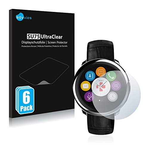 savvies Protection Ecran Compatible avec MyKronoz ZeRound 2 (6 Pièces) - Film Protection Ultra Clair