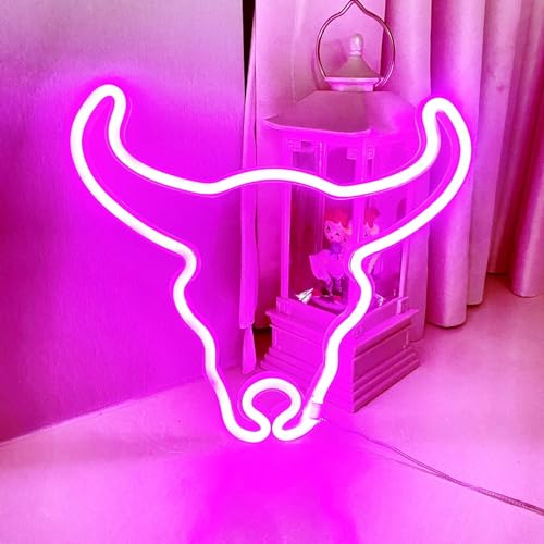 Image of Cow Neon Sign for Wall Decor,Neon Cow Led Sign Battery or Usb Powered,Neon Night Lights Light up Cow Decorative Signs for Bedroom Living Room Dorm Bar Counter Party