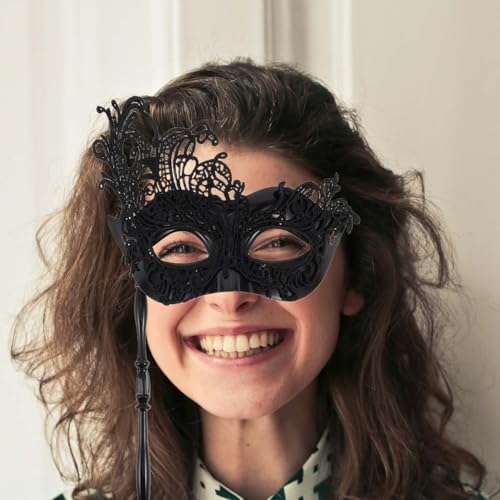 Masque à main en dentelle pour femme BESPORTBLE accessoire costume - 2