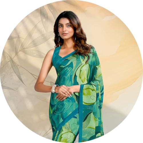 Image of Jaanvi fashion Women's Crepe Silk Saree with Unstitched Blouse Piece | Soft Lightweight Traditional Ethnic Wear Saree for Party, Wedding, Festival