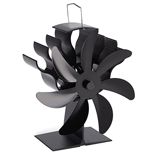 Kaminventilator, 2023 Upgrade-Kaminventilatoren, 7 Flügel, wärmebetrieben, leises Zuhause, 7 Flügel, Holzbrenner, Ventilator, Kamin für Holz/Holzbrenner/Kamin, umweltfreundlicher Ventilator