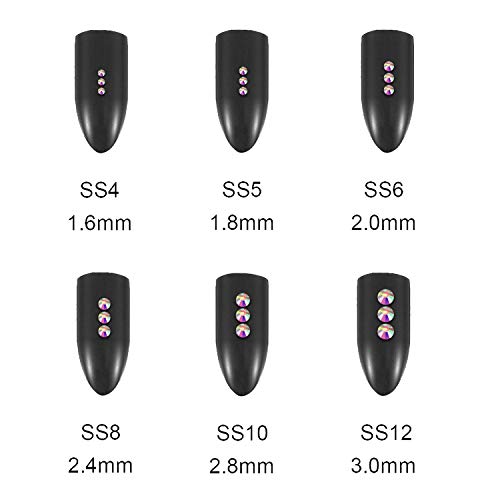 Bememo 2000 Stück 3D Kristall AB Farbe flache Rückseite Strass Nail Art DIY Basteln Edelsteine mit 30 Nagel Kunst Metall… – Bild 8