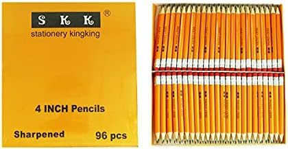 SKKSTATIONERY Half Pencils with Eraser Tops, Golf, Classroom, Pew - #2 HB, Hexagon, Pre-sharpened, 96/Box.