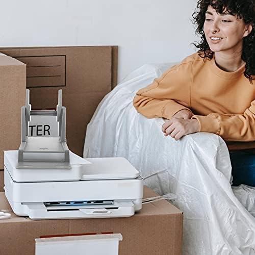 Cabilock Label Roll Holder External Thermal Label Holder Plastic Fan- Fold Stack Paper Holder for Desktop Thermal Label Printer White