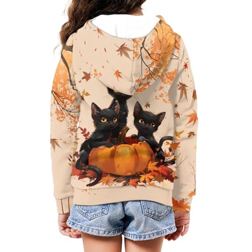 Image of Coloranimal Unisex Girls Boys Long Sleeve Casual Hoodies & Sweatshirts Tops Kids Zip Up Jacket Coat Age 6-16 Year