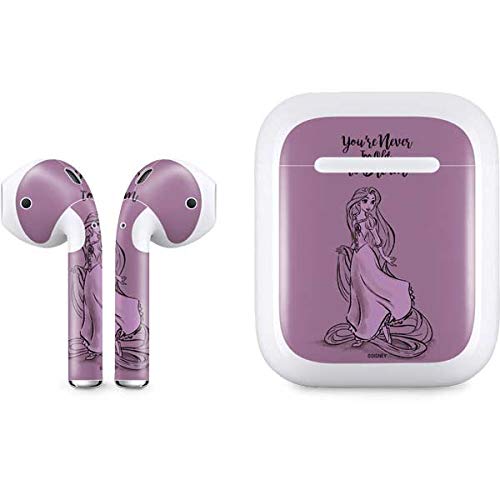 Skinit Decal Audio Skin Compatible with Apple AirPods - Officially Licensed Disney Princess Rapunzel Never Too Old to Dream Art Design