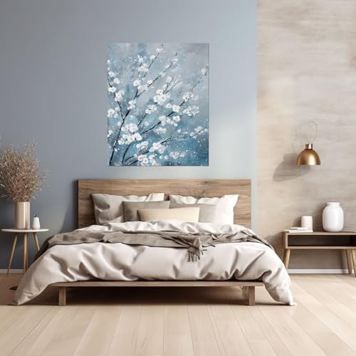 Tableau fleur de cerisier HOQIU 60x80cm encadré pour déco maison multicolore - 4