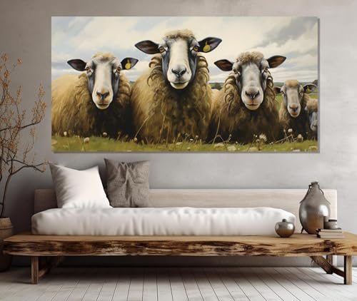 Toile famille de moutons pour une décoration d'intérieur