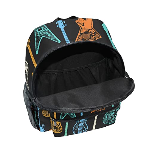 Custom Kid's Name Backpack, Colorful Music Guitars Toddler Backpack Personalized Name Preschool Bookbag for Boys Girls4