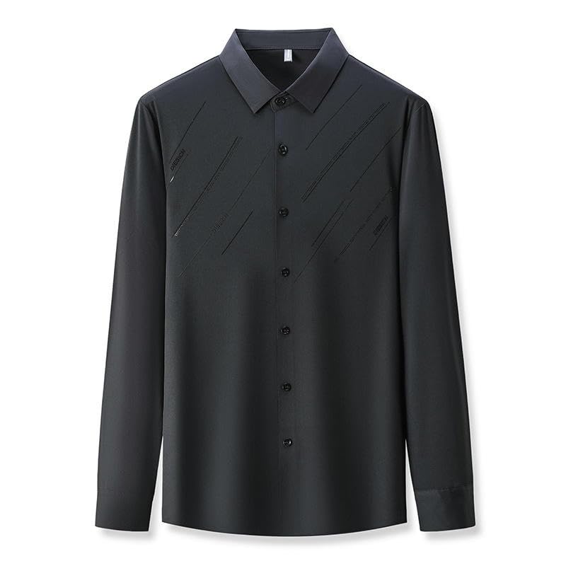 Chemise rayée homme à manches longues coupe décontractée fluide - 5