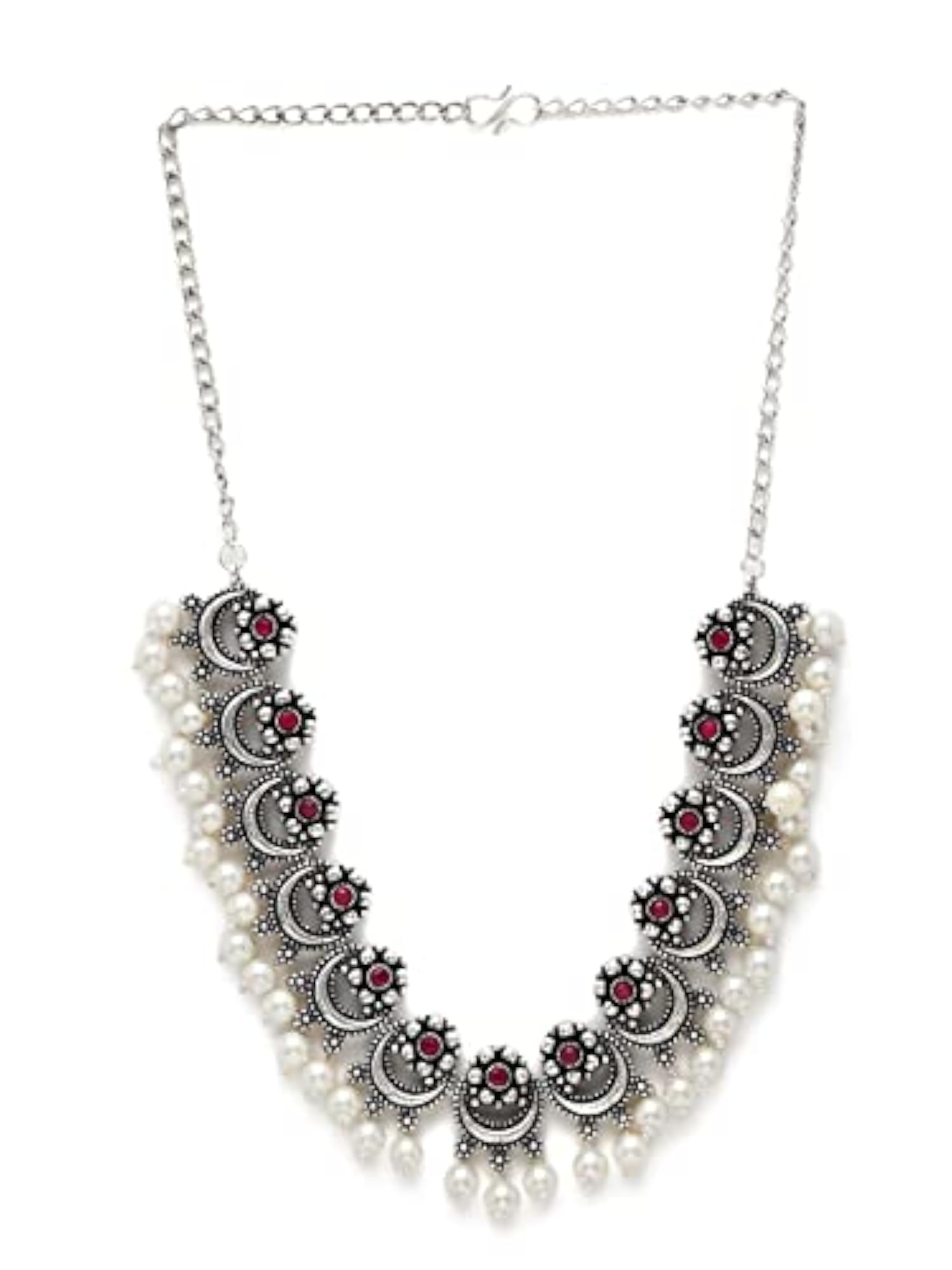 Oxidised Silver Necklace and Earrings Set