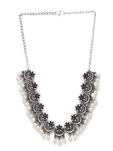 Oxidised Silver Necklace and Earrings Set