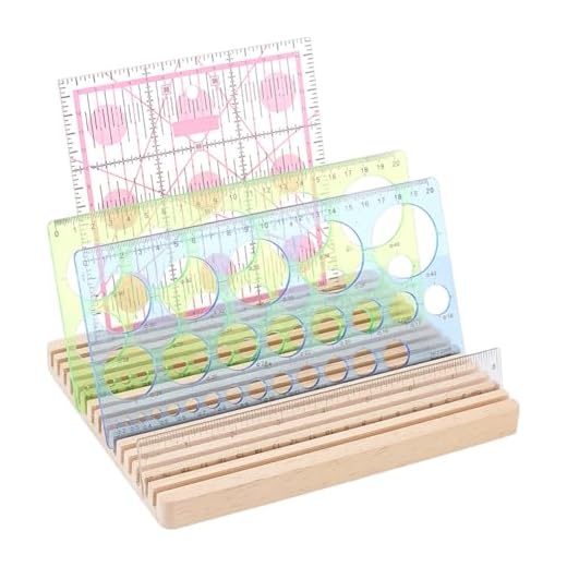 PH PandaHall 15 Schlitze Holz Lineal Display Stand Stepplineal-Halter Raster Lineale Rack 4mm Schablone Organizer Nähen Lineale Lagerung Rack für Nähzubehör Zubehör Home Desk 20.5x16.5cm