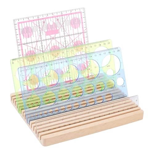 Support de règle en bois couture et patchwork avec 15 emplacements pour organiser vos gabarits