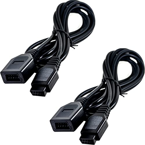 Image of whiteeeen 9 Pin Extension Cord Cable for Sega Genesis MD Mega Drive Controlle Extension Sega Genesis 1 /2 /3 Controller About 5.9FT (2pcs)